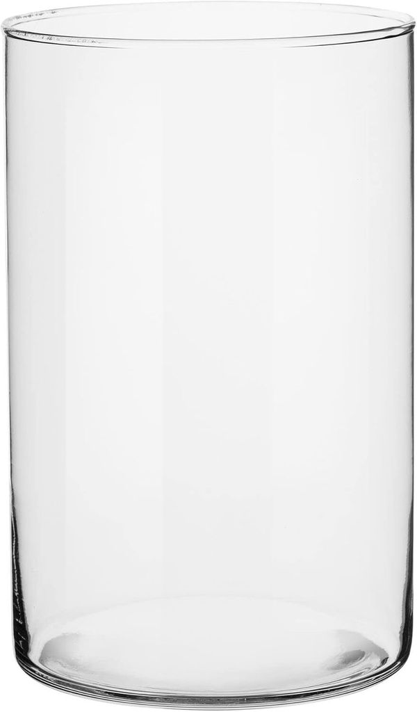 TREND FOR HOME Blumenvase Groß 21.5 cm, Glaszylinder für Tulpen, Deko, Kerzen, Klarglas, Rund, mit Boden, Ø 13.5 cm, moderne Vase | Fleur