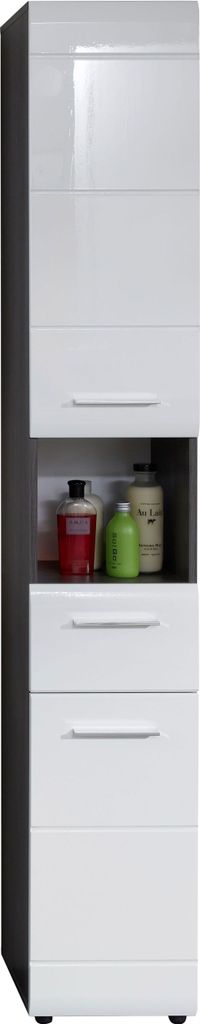 trendteam Bad Hochschrank Line/Skin Sardegna Rauchsilber Produktbild 4