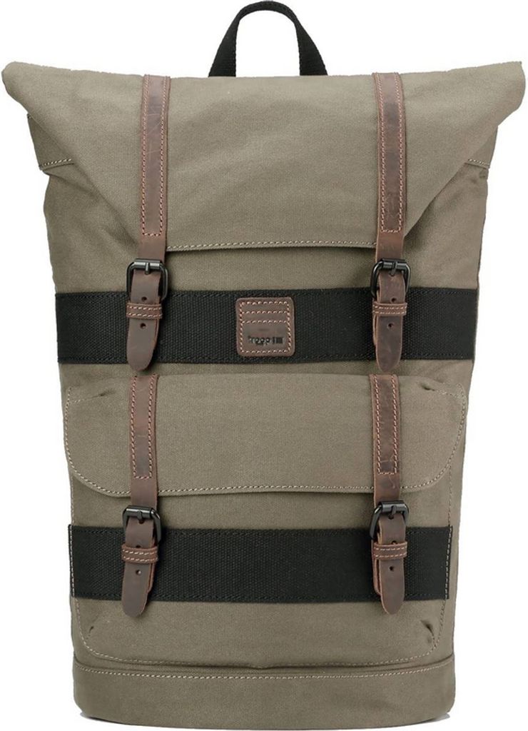 Heritage Waxed Canvas Fold Top Backpack - Olive