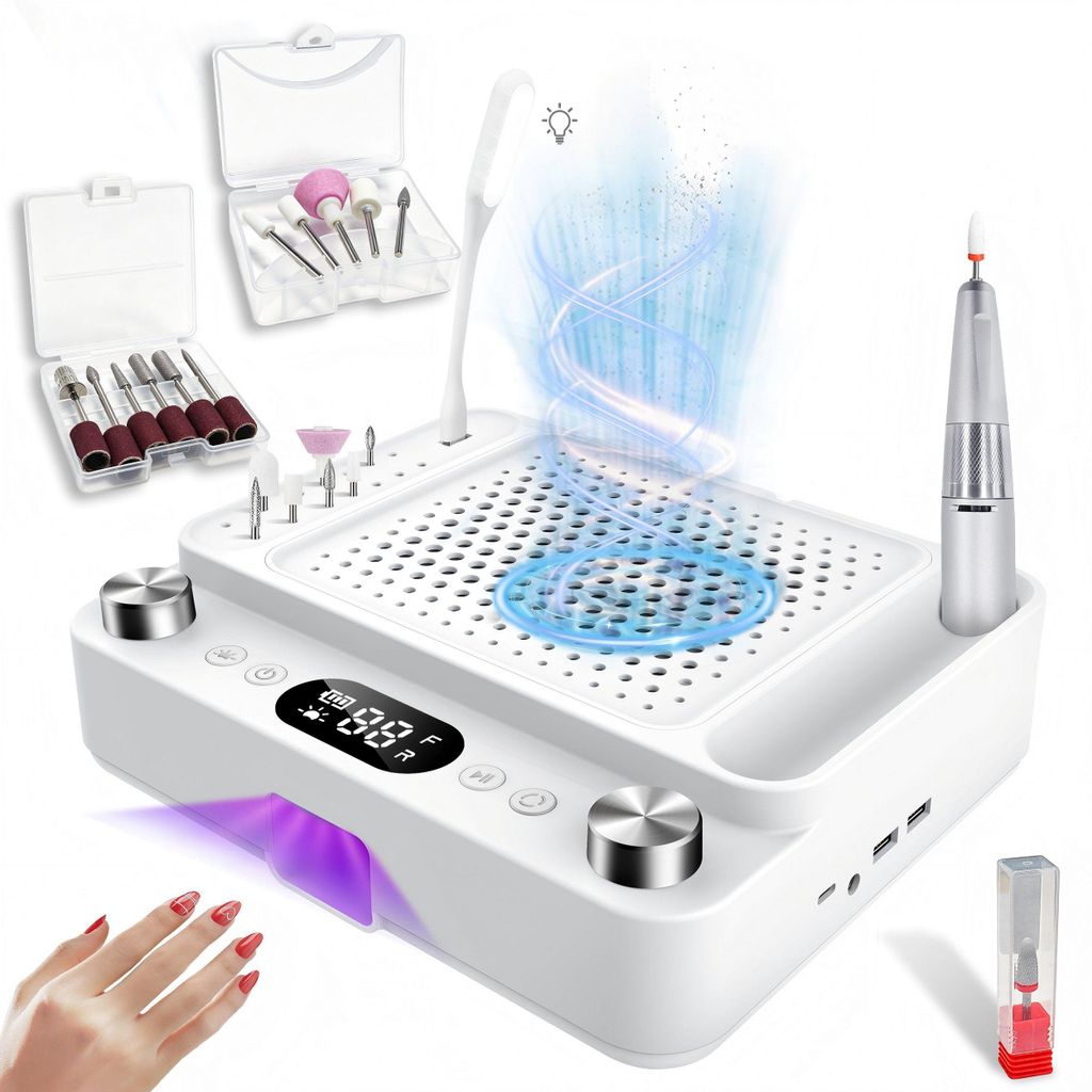 3-in-1 Maniküregerät mit Nagelfräser,Staubabsaugung und Produktbild 