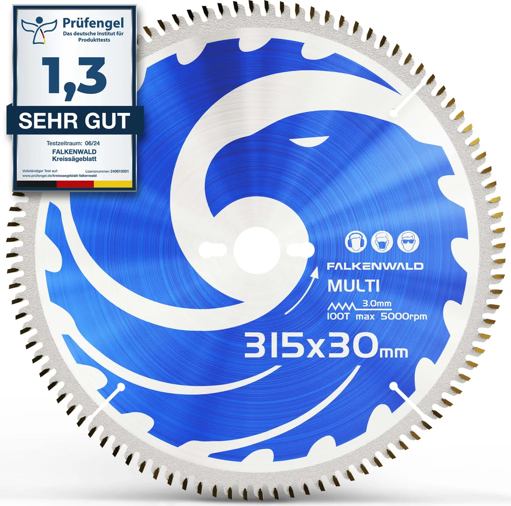 Lame de scie 315x30 mm haute précision pour bois, aluminium et métaux