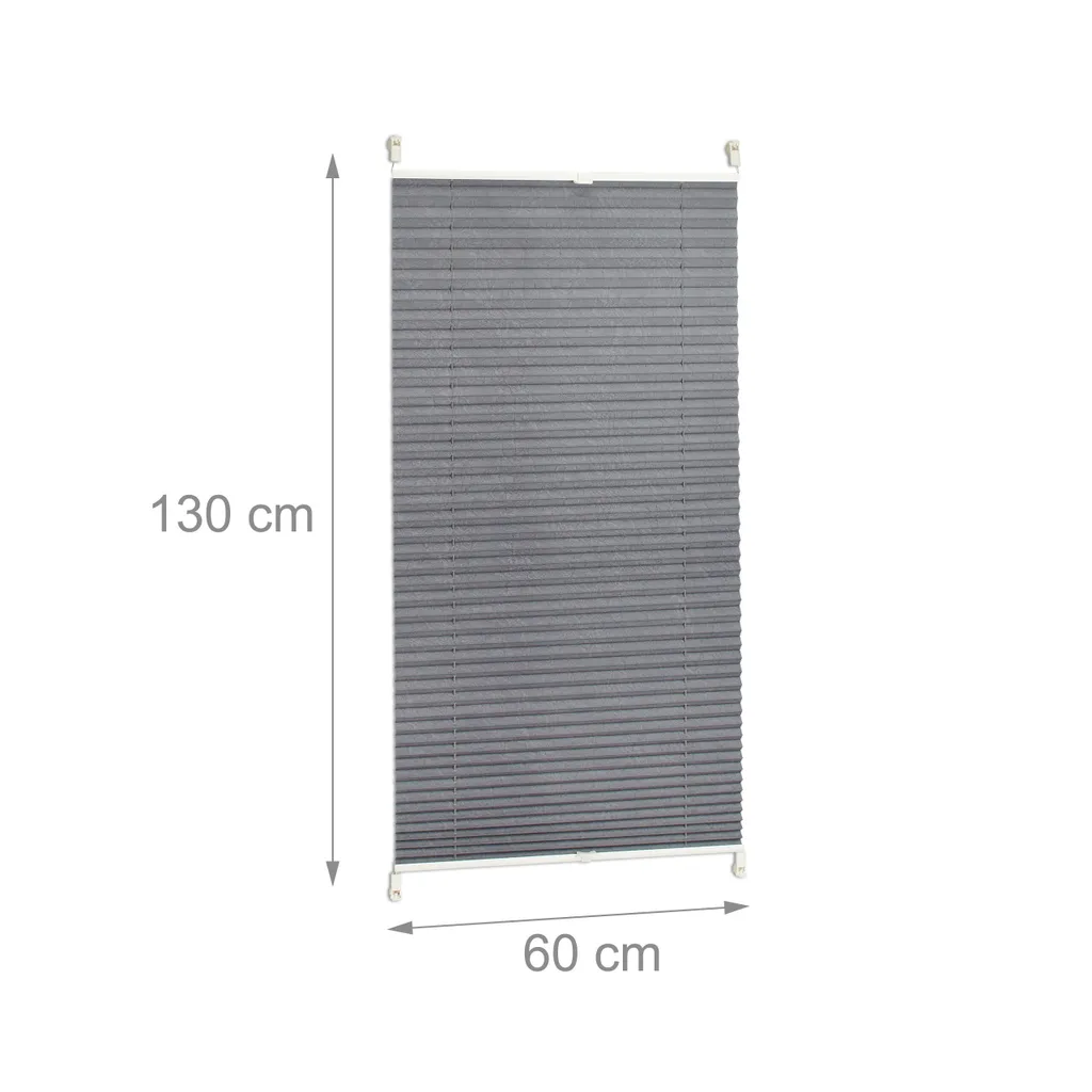 Relaxdays lot de 2 stores plissés gris 60x130 cm montage sans perçage - 3