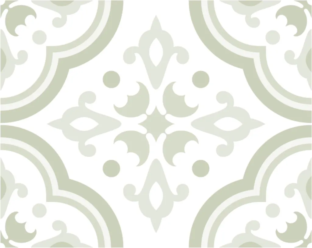Set 14 Adesivi Piastrelle 20x25 cm Salvia Chiaro Decoro Lisbona