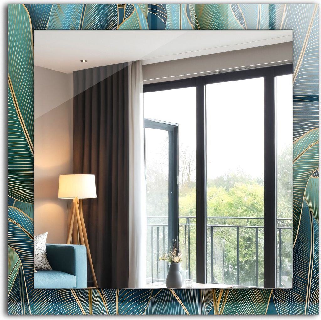 Dekorativer Wandspiegel - Bedruckter Spiegel - Motiv - 60x60 cm - Hinterlässt Linien