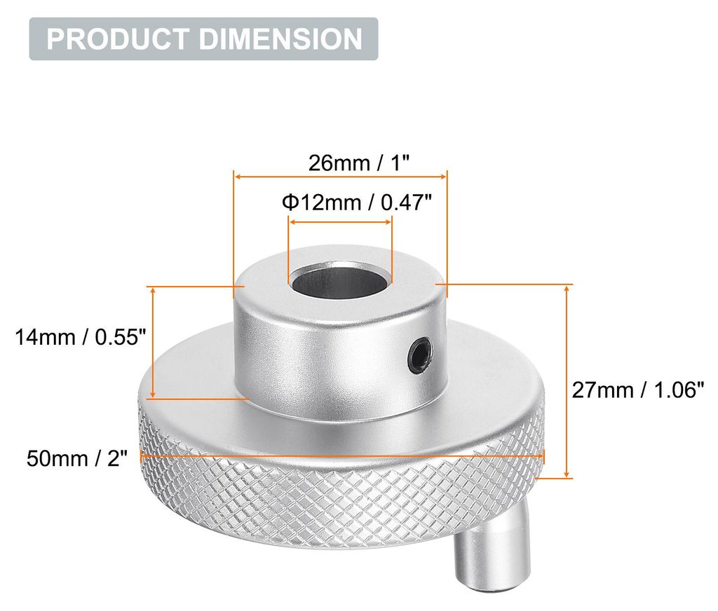 Aluminiumlegierung Handrad 50mm OD 12mm Bohrung Drehknauf Drehgriff Aluminium Fr?smaschine Handrad mit Schraubenschlš¹ssel und 2 Stš¹ck Schraub...