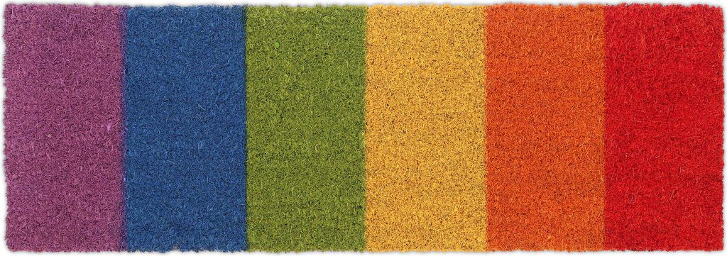 Zerbino Relaxdays in fibra di cocco, arcobaleno, 75 x 25 Immagine del prodotto 