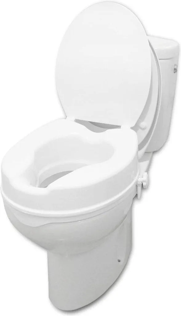 Rehausseur de WC de 10 cm pour Senior, Siège de Toilette Blanc Confort
