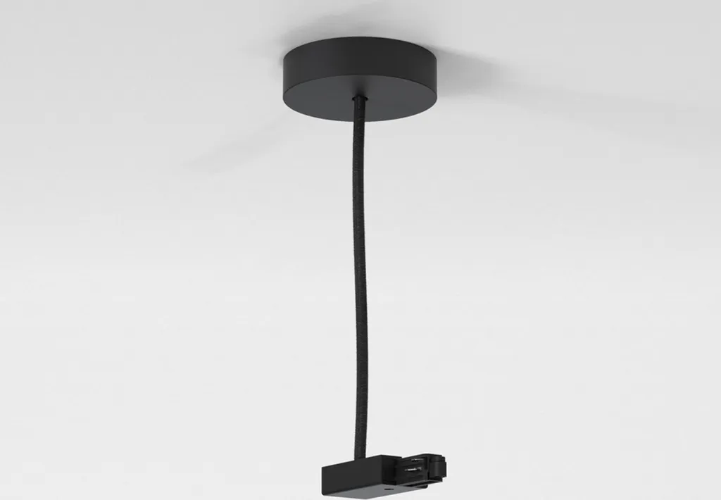 Astro Track Suspension Live End Supply - Connecteur Rail Triphasé Noir