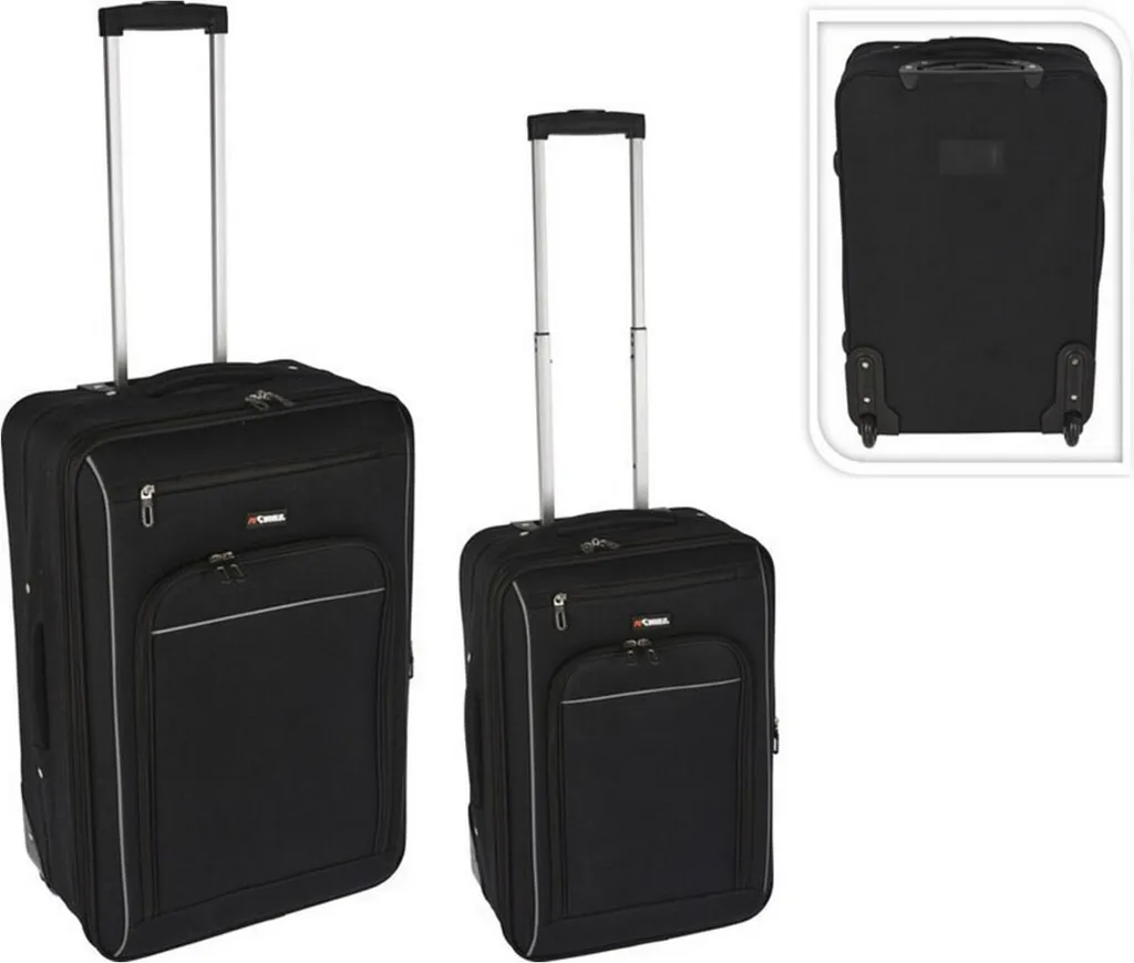 Valises de Voyage Noires Lot de 2 pour Vacances en Famille et Déplacement Pro