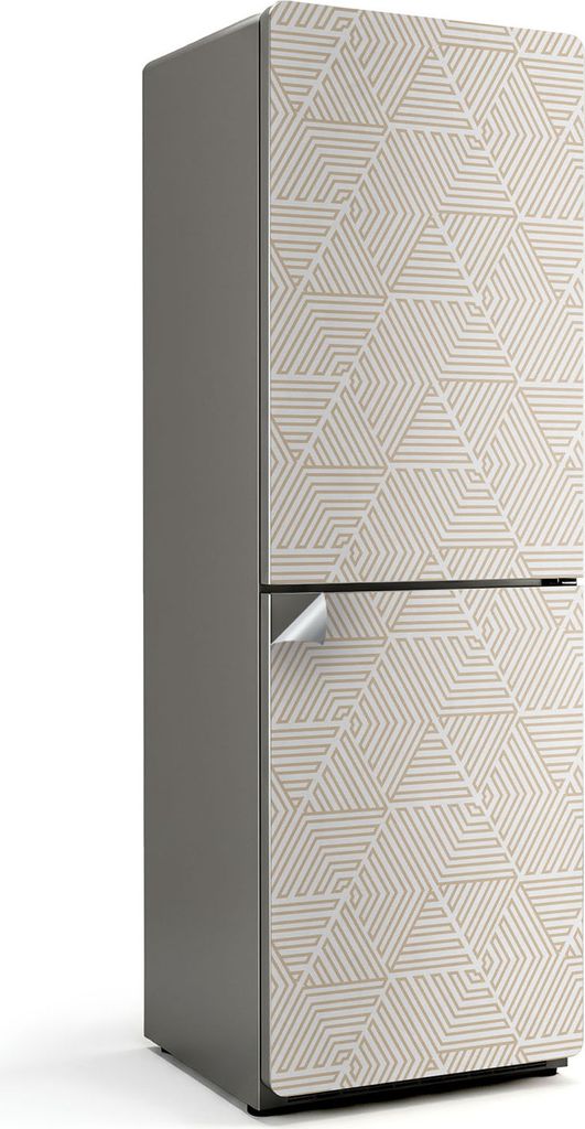 Filigrane lineare Geometrie – Kühlschrank Aufkleber – Klebefolie Kühlschrank – Kühlschrank Nachbildung – Kühlschrankfolie selbstklebend...