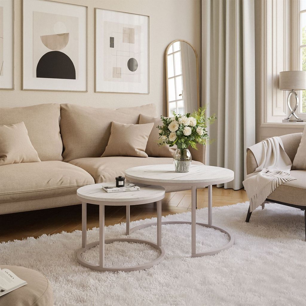 Couchtabelset CIRI 2-in-1, materiaal: kasjmier Productafbeelding 