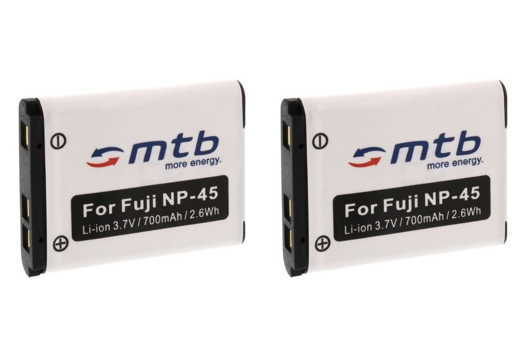 2x Akku NP-45 für FujiFilm FinePix XP50, XP60, Z10fd, Z20fd, Z30, Z31, Z33WP.... (siehe Liste)