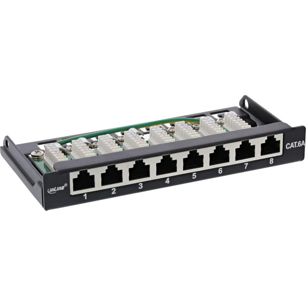 Patch panel Cat6A 8 ports InLine pour intégration mur ou bureau - 3