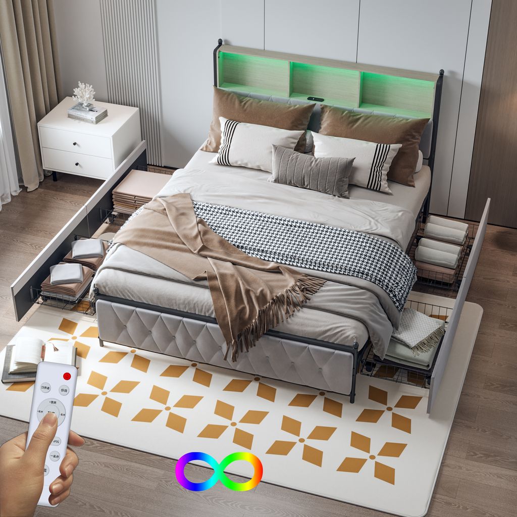 Čalúnená posteľ ProximaX 180x200 cm s USB a typom C, posteľ Obrázok produktu 