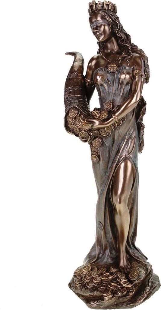 Fortuna Statue bronziert 29 cm Römische Göttin des Glücks & Schicksals Veronese