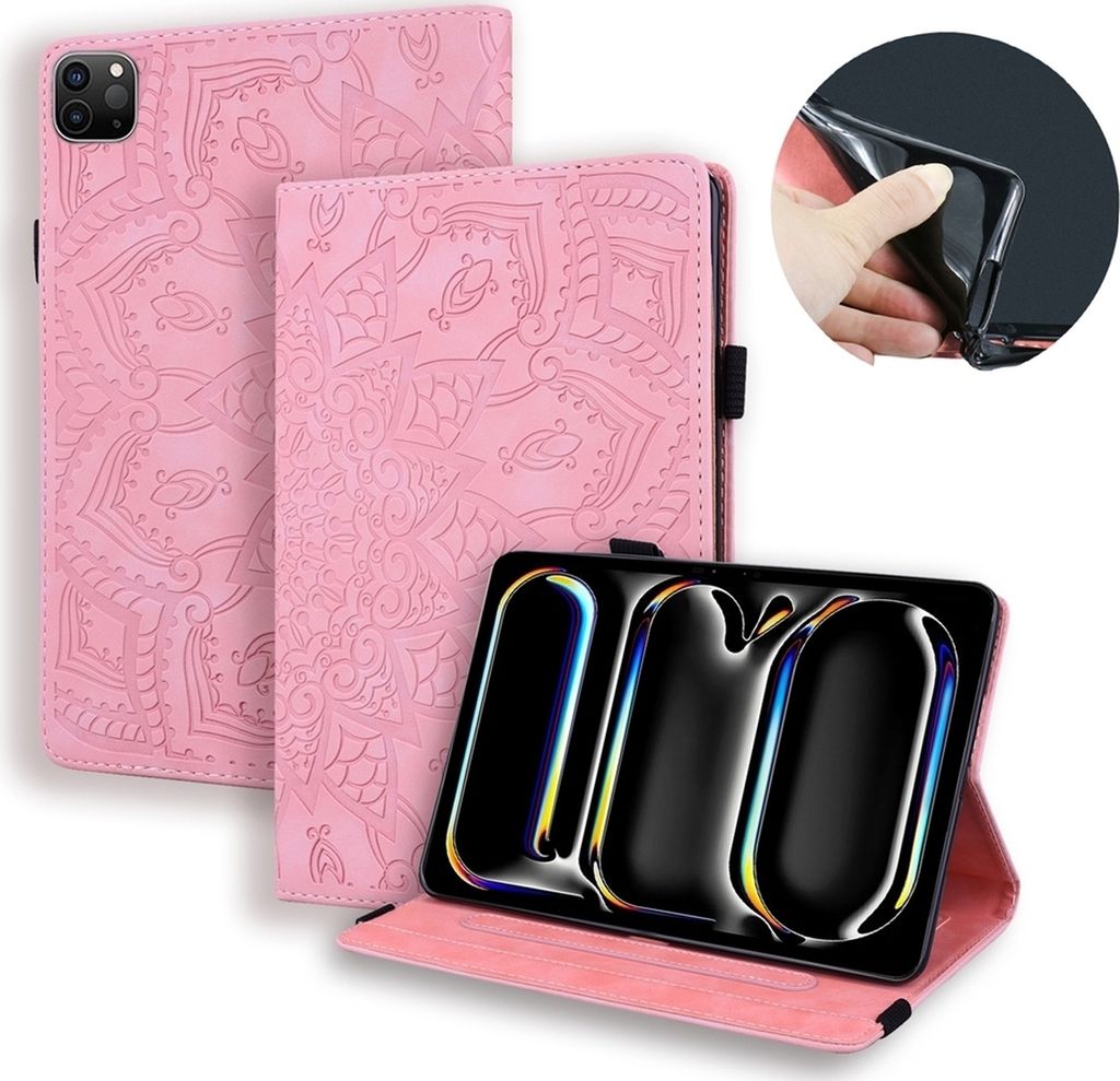 Mobigear Mandala iPad Pro 13 Zoll (2025) Hülle Klapphülle - Pink