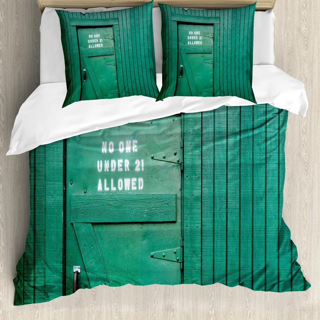 Copripiumino 155x220 ABAKUHAUS Teal Vintage Porta Antica Antiacaro