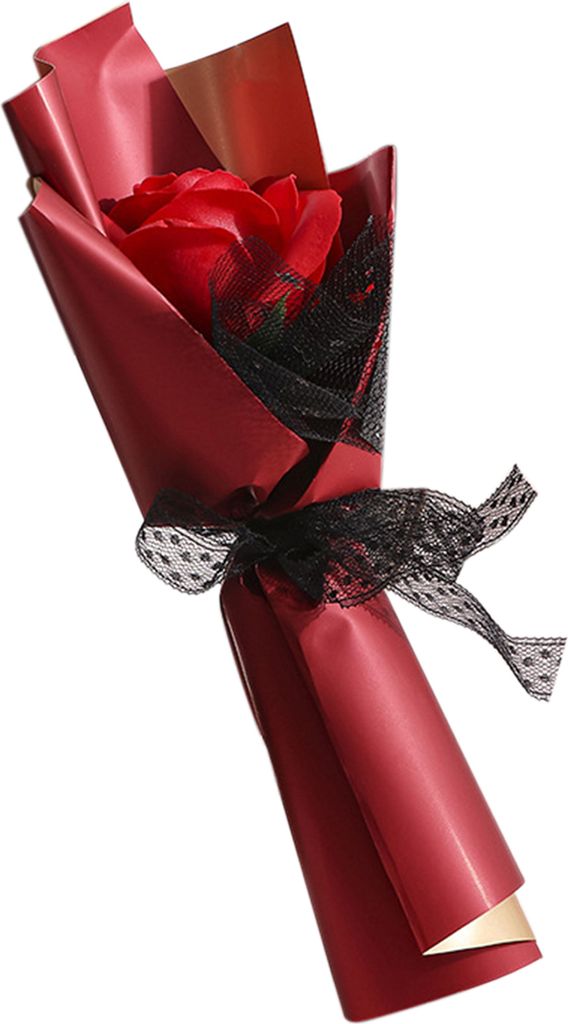 Seife Blume Ästhetik no Wither Anti-Fade Realistic Decorative Frisch aussehende Valentinstag Single Bouquet falsche Rose für Geschenk-Rot