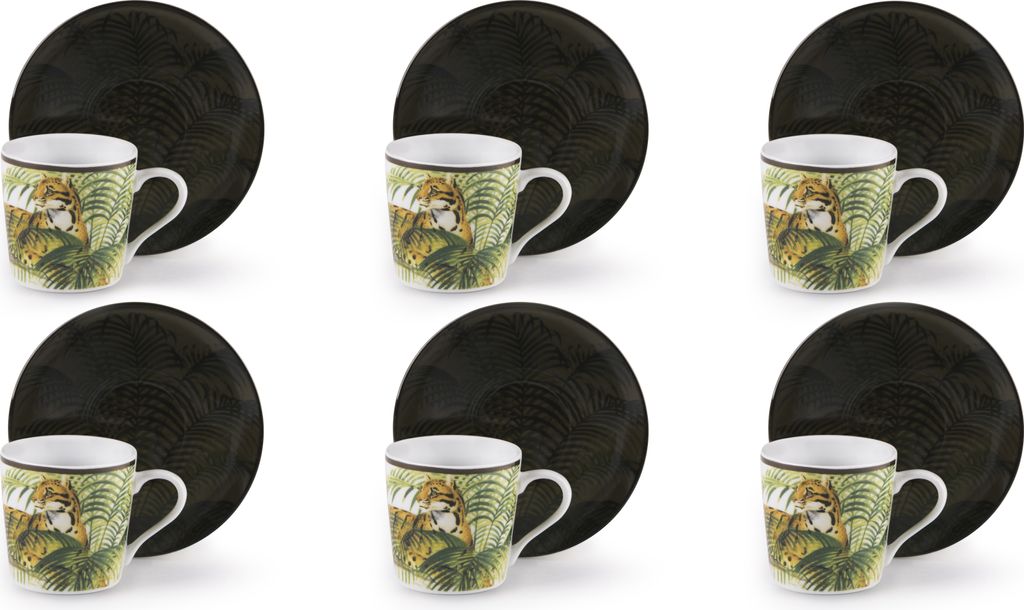 Excelsa zestaw 6 filiżanek do espresso ze spodkami Leopard Zdjęcie produktu 