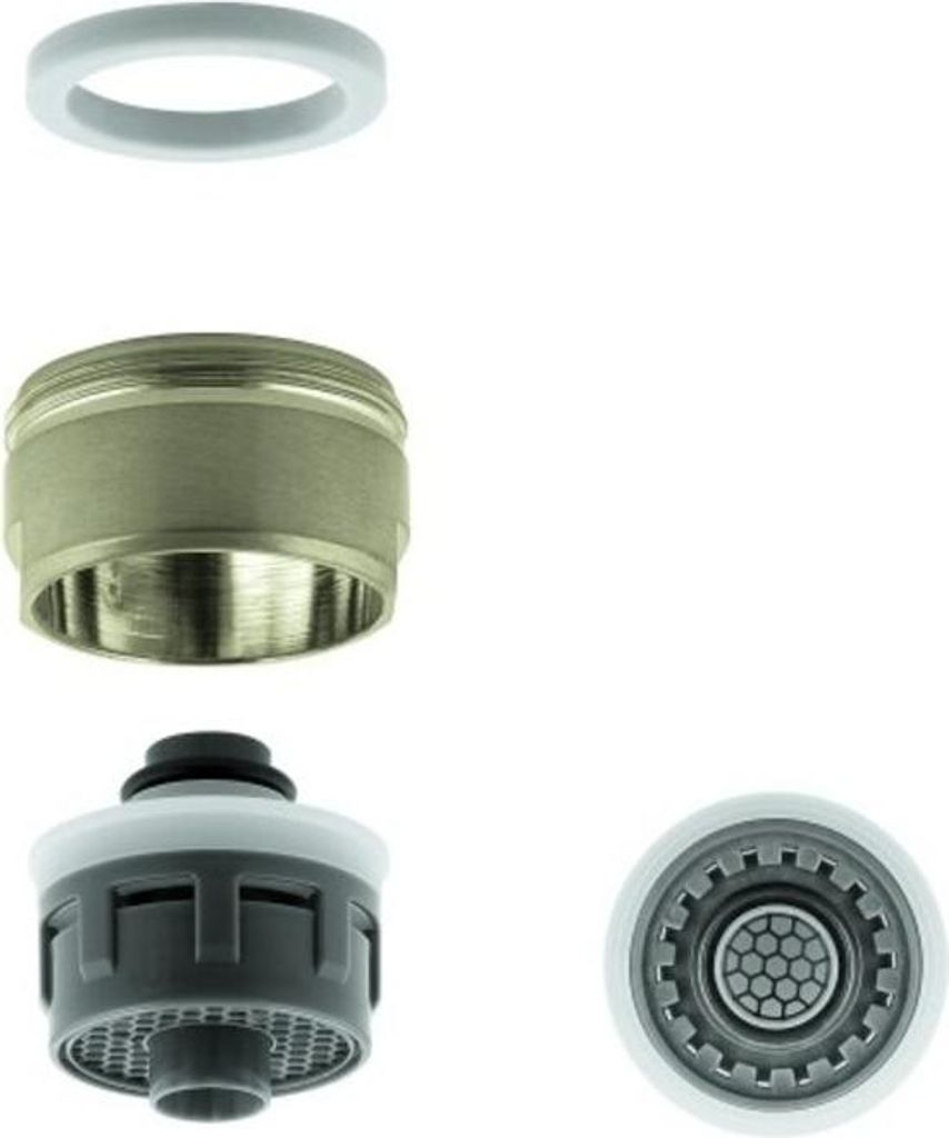 GROHE Mousseur 48379, Außengewinde, M 24 x 1, 19,0 l/min bei 3 bar, Dual Strahlregler GROHE Blue, supersteel