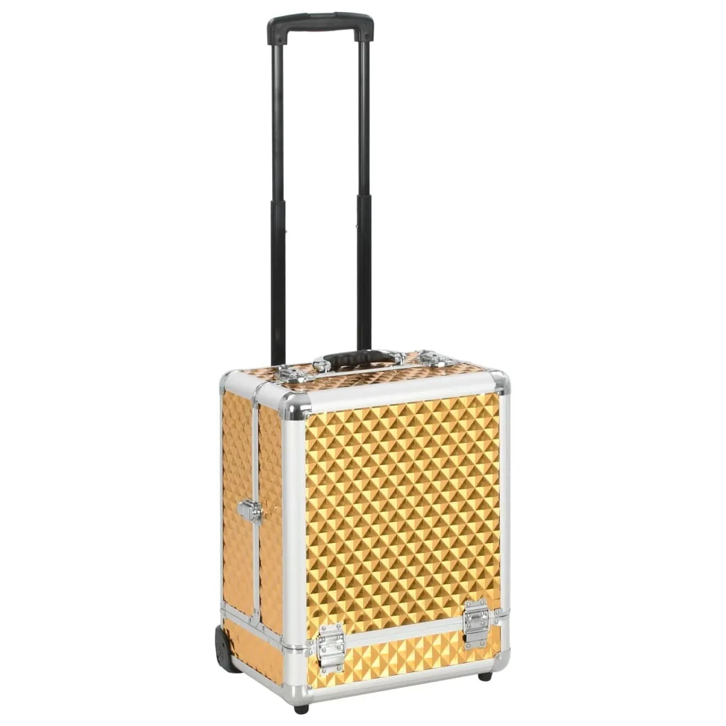 Mallette de maquillage dorée vidaXL pour ranger et protéger vos produits