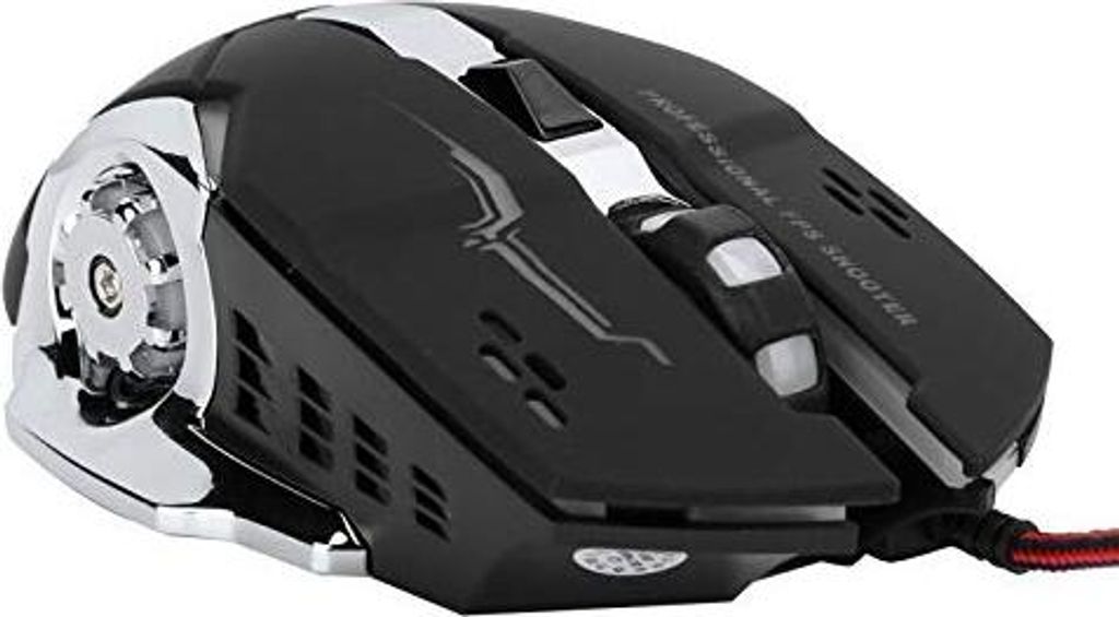 VBestLife Wired Gaming Maus -PC -Mäuse Schwarzer Computer RGB Hintergrundbeleuchtung LED Luminöser 3200 DPI Home Office