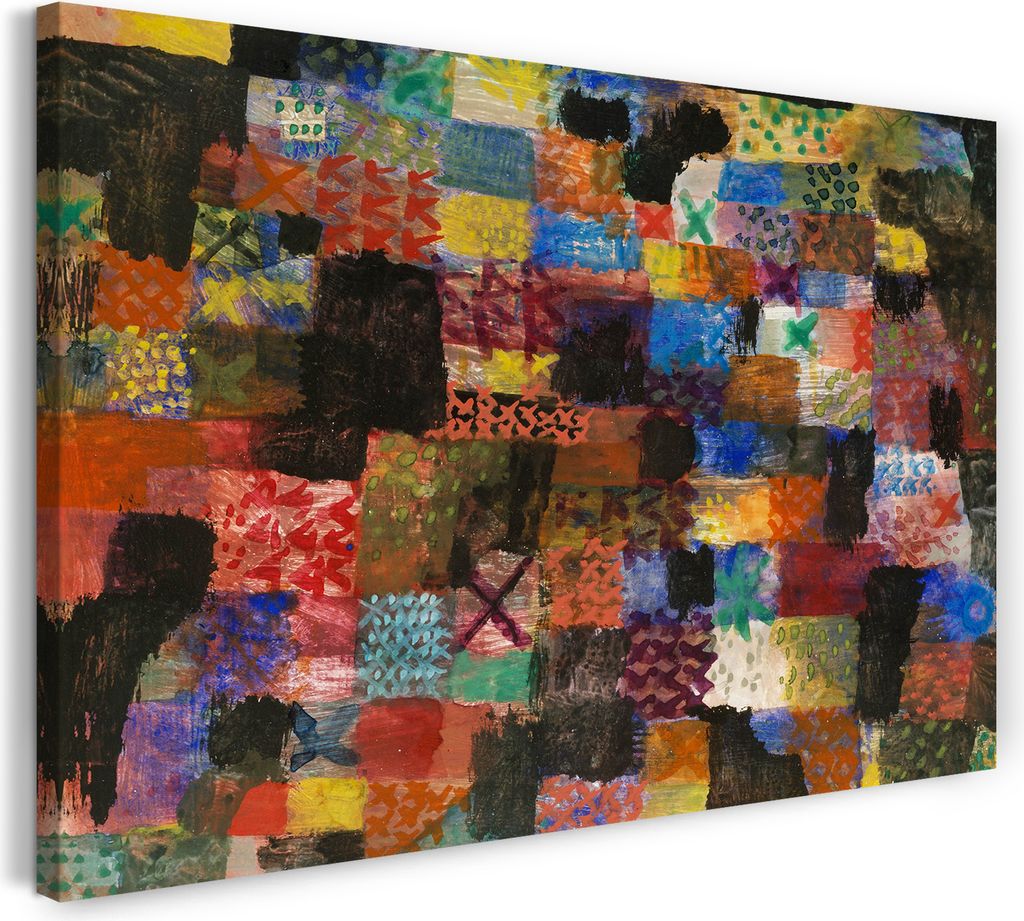 Leinwandbild (120x80cm): Paul Klee - Tiefer Pathos (1915), echter Holz-Keilrahmen inkl. Aufhänger, handgefertigt in Deutschland