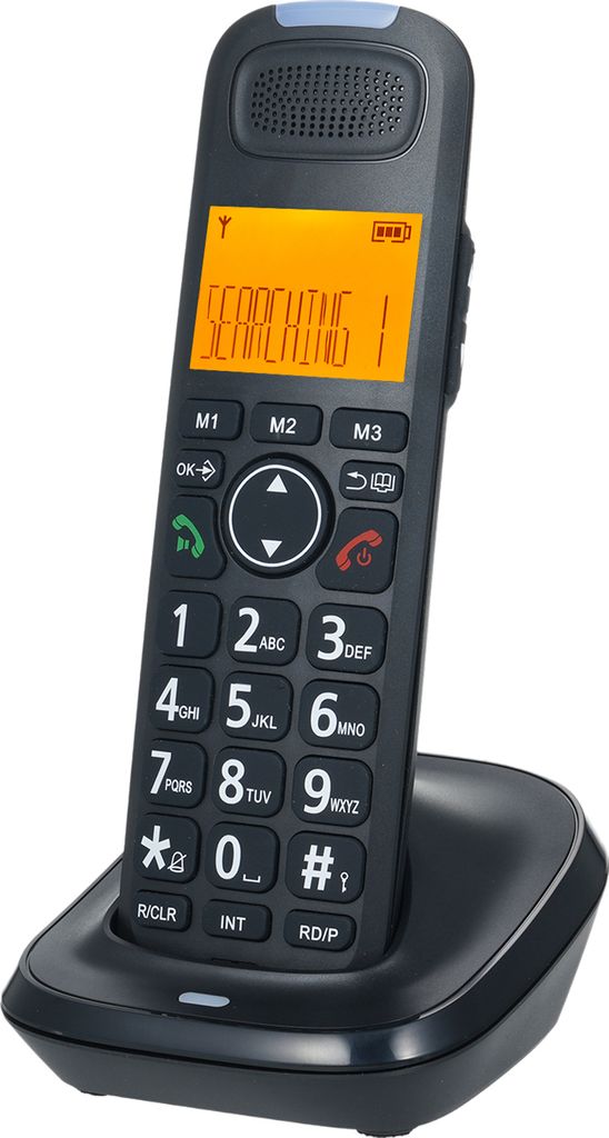 Schnurloses Telefonsystem, Mobilteil mit 3 Leitungen, Anzeige der Anrufer-ID, 50 Telefonbuchspeicher, Freisprechfunktion, Gegensprechanlage, Stumms...