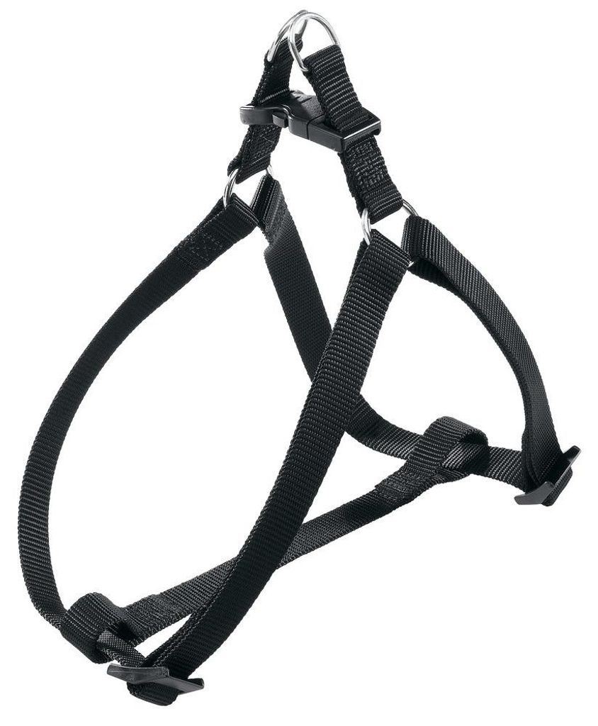 Ferplast Hundegeschirr für kleine Hunde, Easy S, verstellbar, 35–53 cm, Schwarz