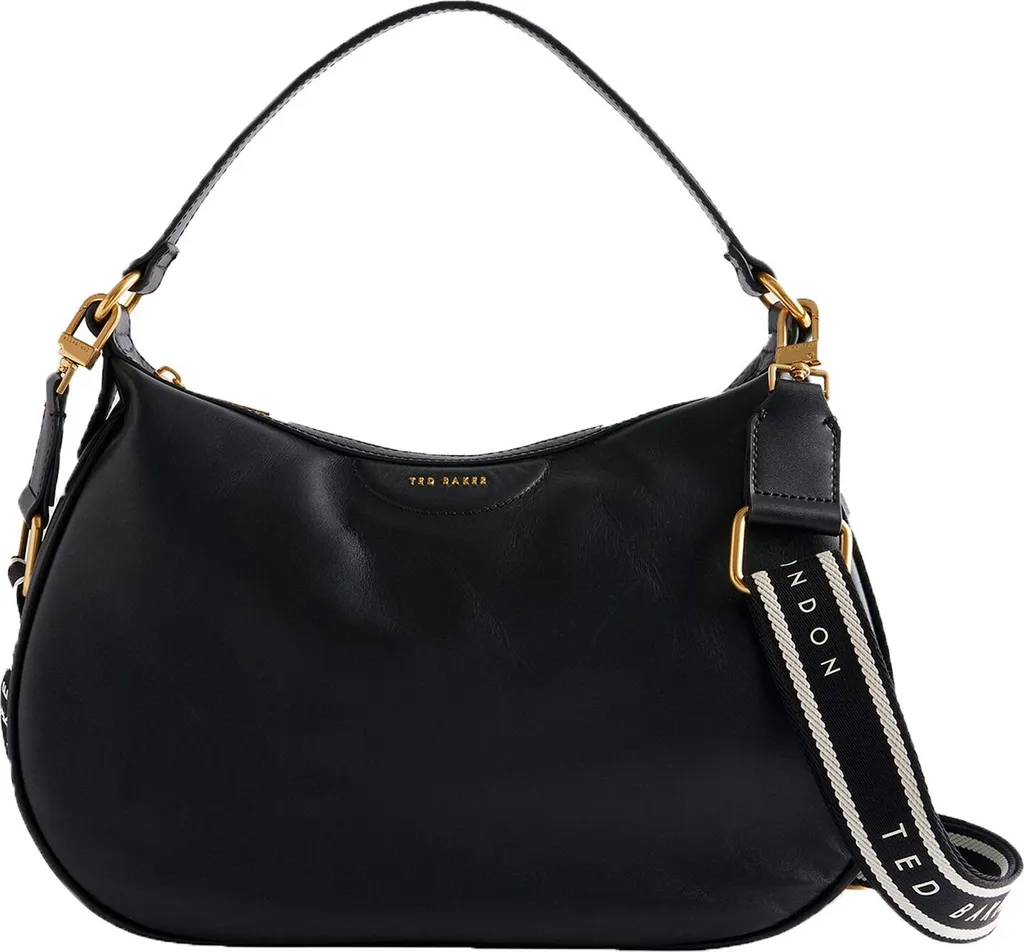 Sac hobo cuir souple Ted Baker Esiah noir fini les sacs lourds et rigides