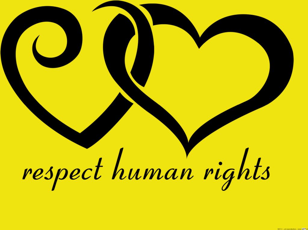 Herzen Kunstdruck Bild - Respect Human Rights (40 x 50 cm)