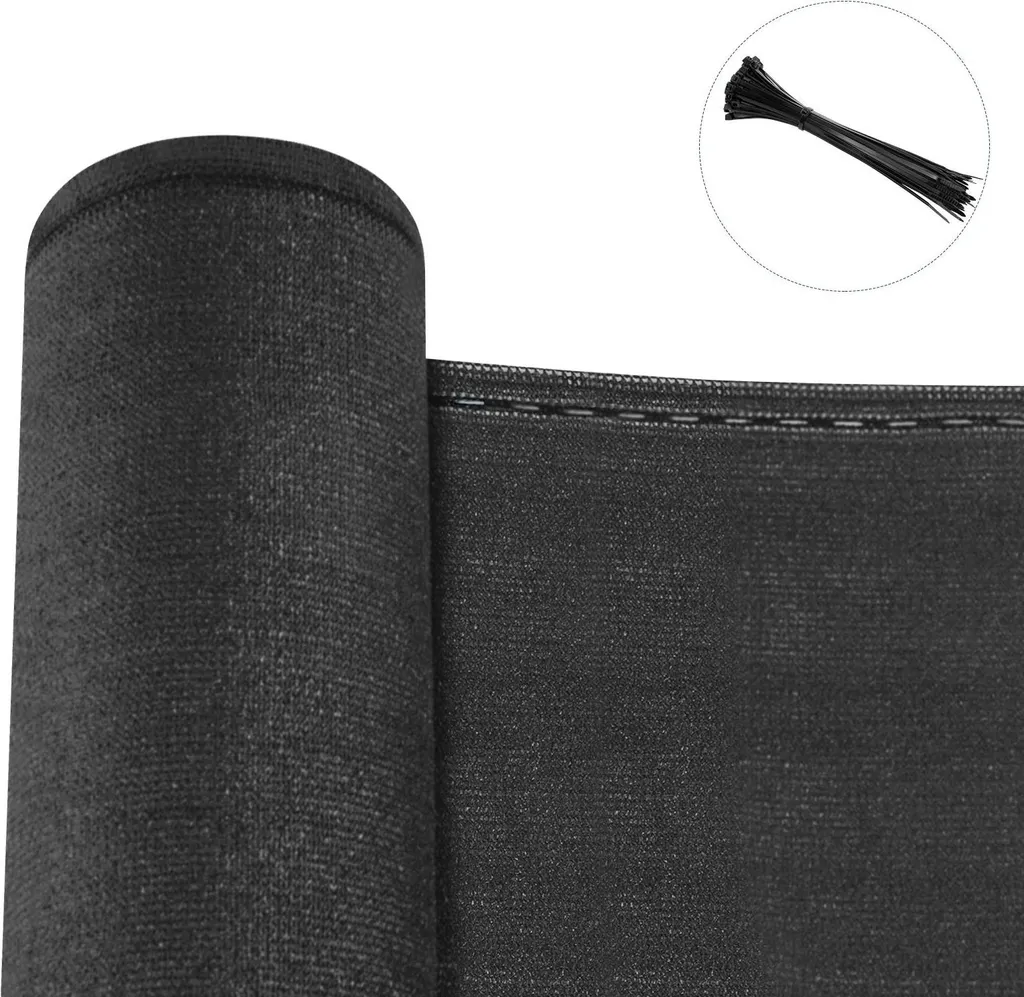 Filet de protection solaire et vent en HDPE noir résistant 2 x 2,5 m