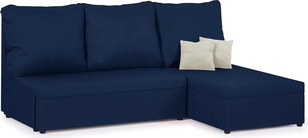 3-Sitzer-Ecksofa mit Schlaffunktion TOM - Marineblau/Creme