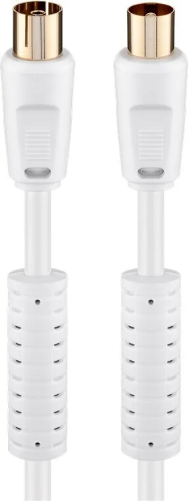 Câble d'antenne pour TV et radio 10m blanc double blindage fiches coaxiales