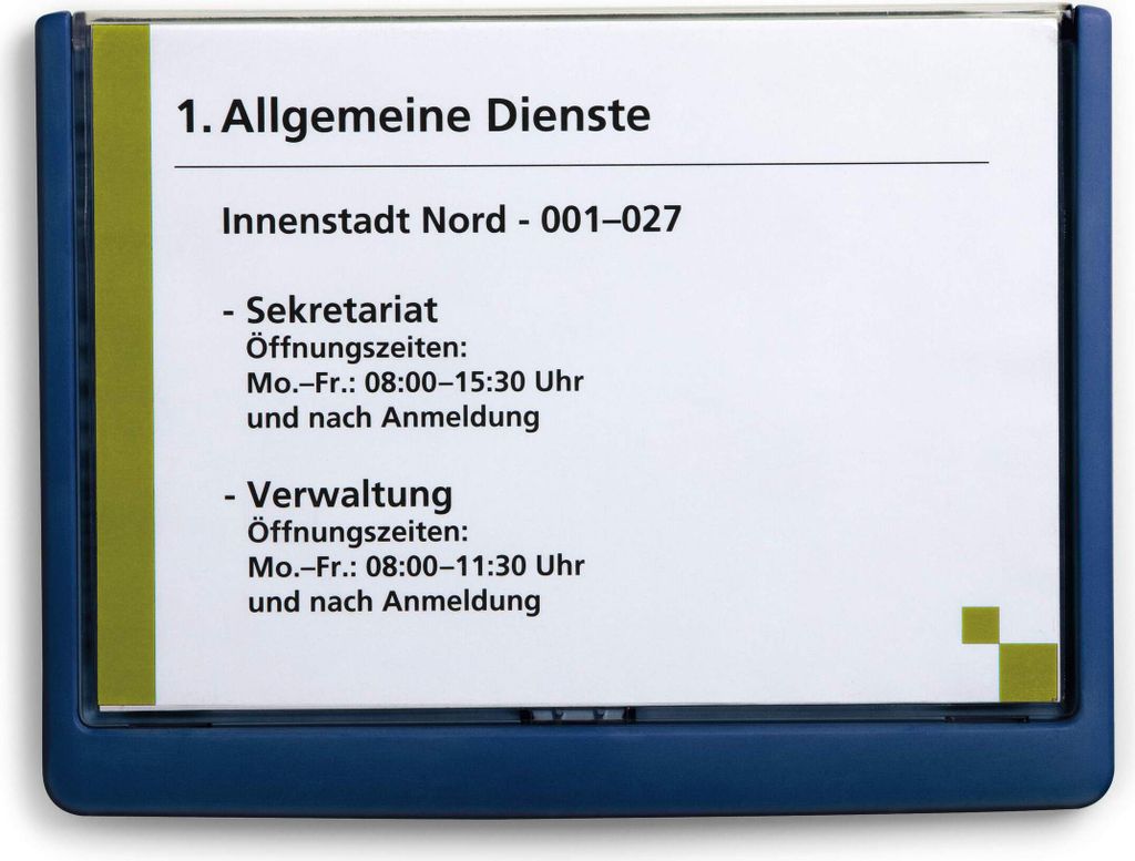 DURABLE Plaque de porte CLICK SIGN A5 paysage, Bleu foncé, Image du produit 