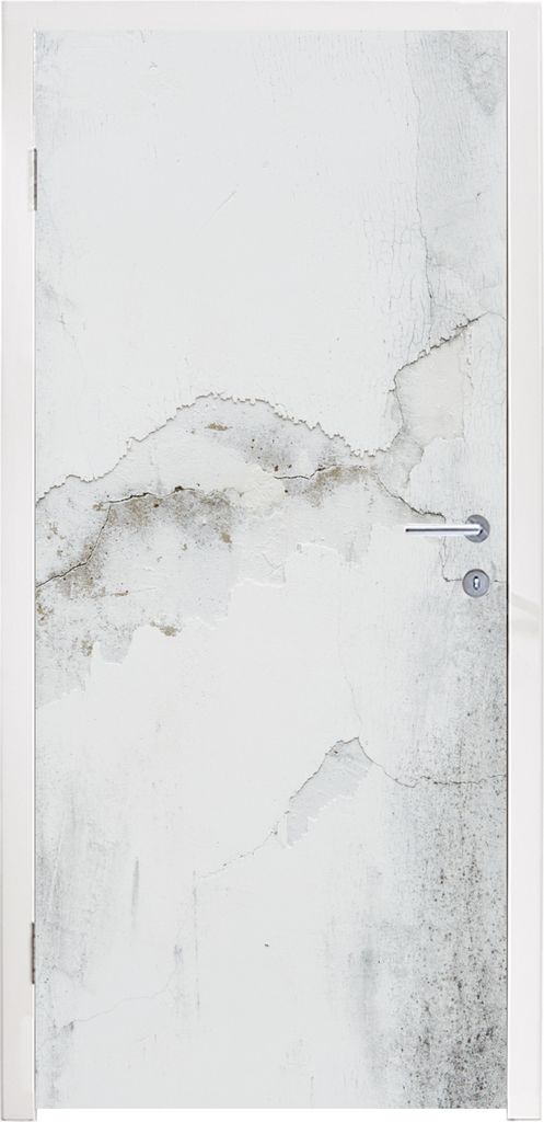 MuchoWow Türtapete Selbstklebende Türfolie Beton - Grau - Weiß 80x215 cm Türposter Türaufkleber Klebefolie Türklebefolie - Selbstklebende T...