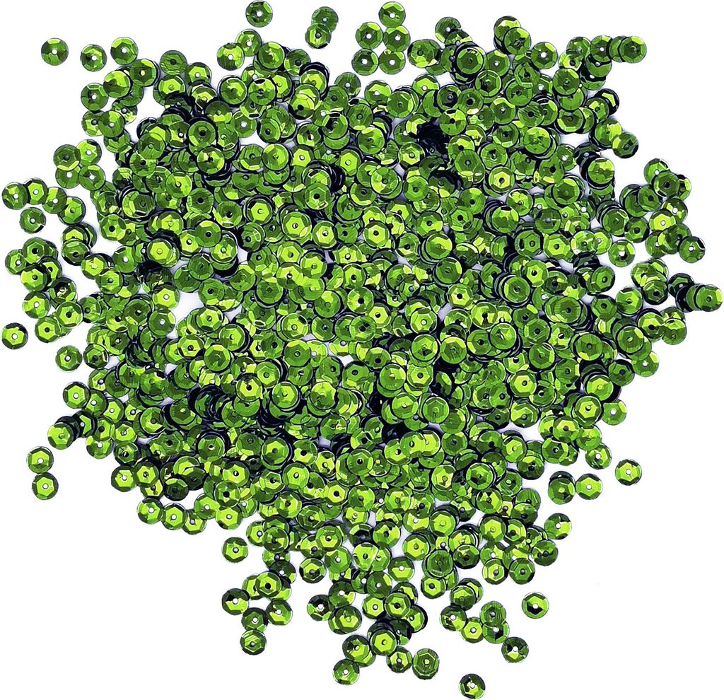 Oblique Unique 1400 Pailletten Konfetti gewölbt 6 mm - grasgrün