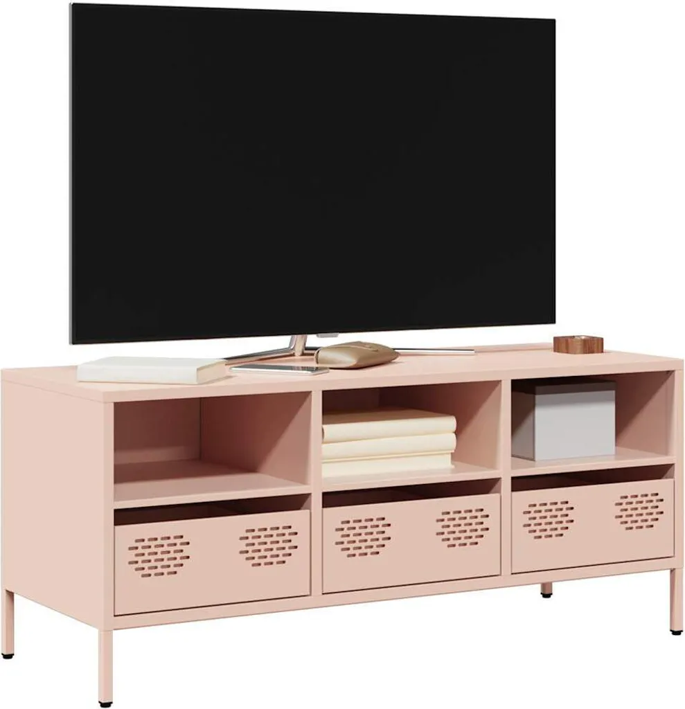 Mobile TV Industriale Rosa Maison Exclusive 101x39x43cm Metallo Moderno