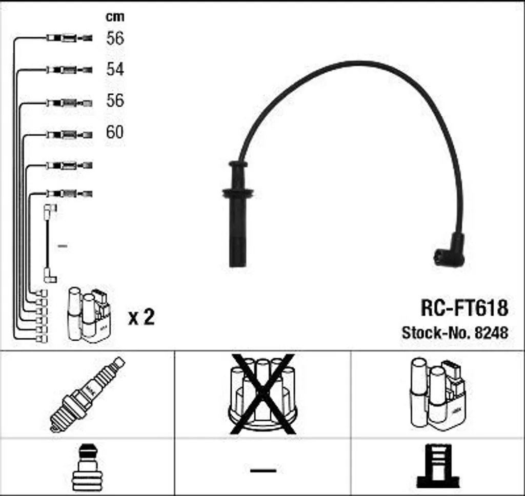 Faisceau d'allumage NGK 8248 - Câbles OE 77 42 68 9 pour Coupe 175