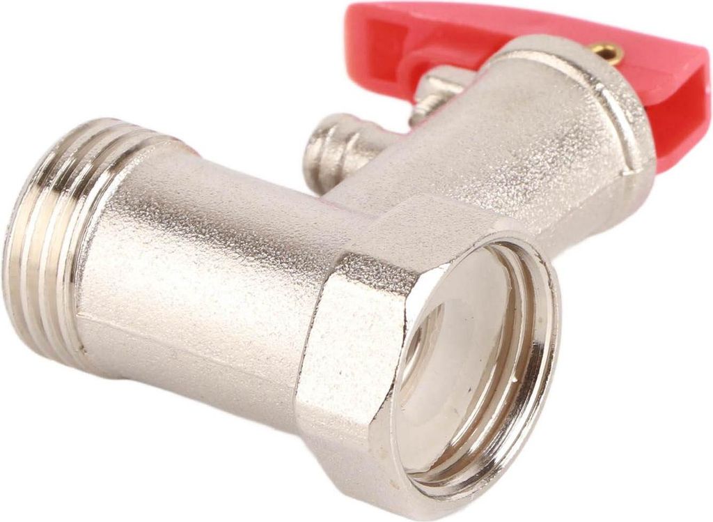 1 Stück Sicherheitsventil für Warmwasserbereiter, Druckbegrenzungs-Rückschlagventil, Messing, vernickelt, 0,9 MPa, G1/2 Zoll