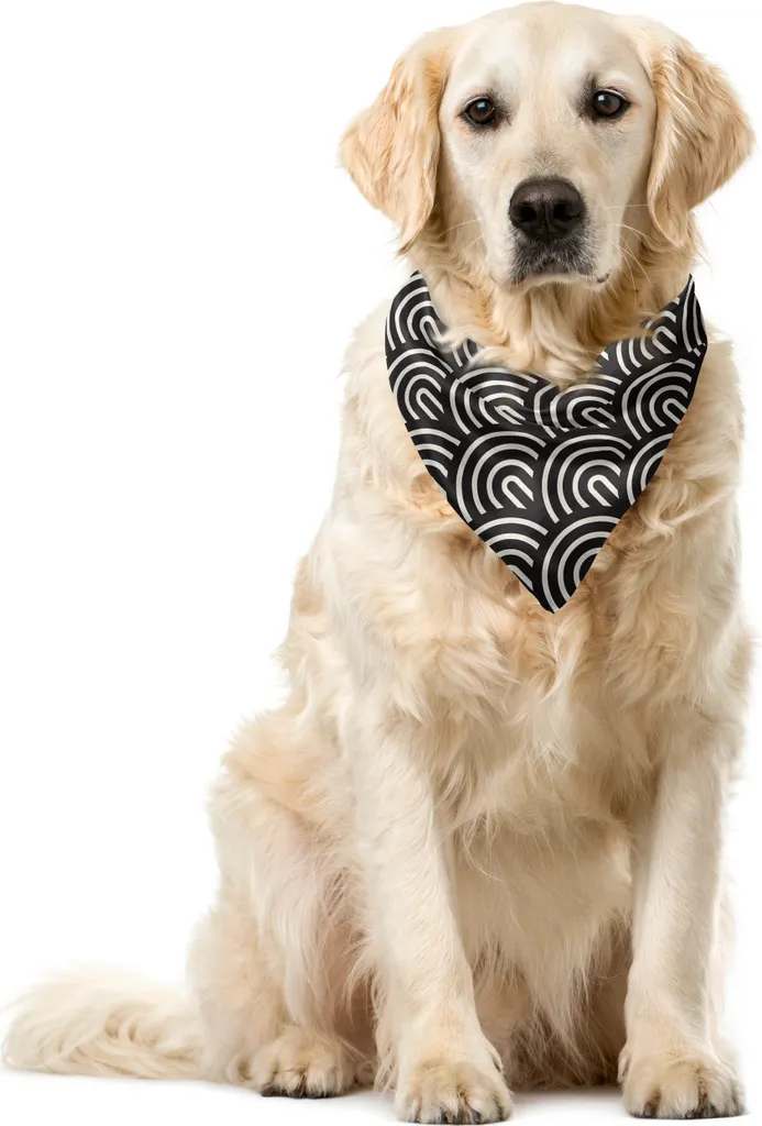 Regalo per Cani: Bandana ABAKUHAUS 55cm Arcs Modern Crema/Grigio