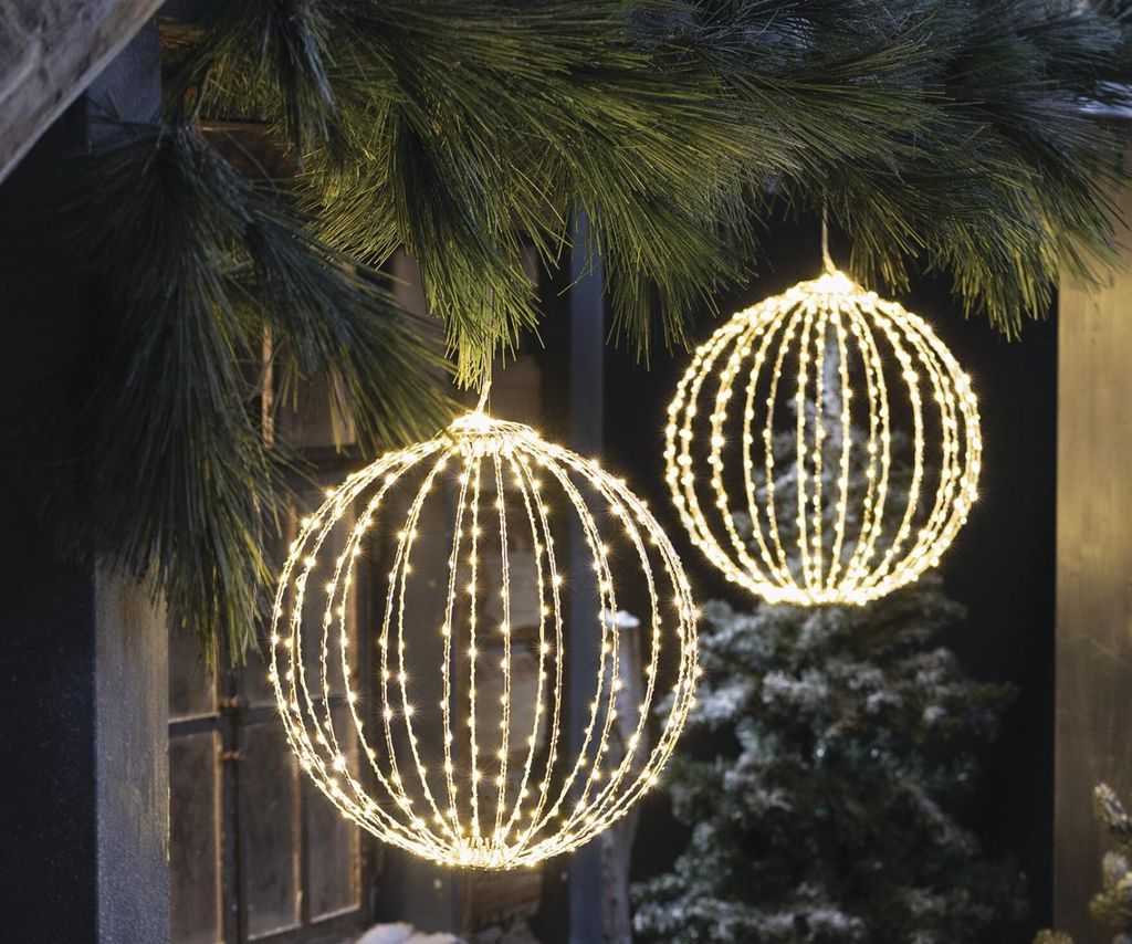 Boule LED "Shine" en métal, argentée, avec env. 384 LED, Image du produit 
