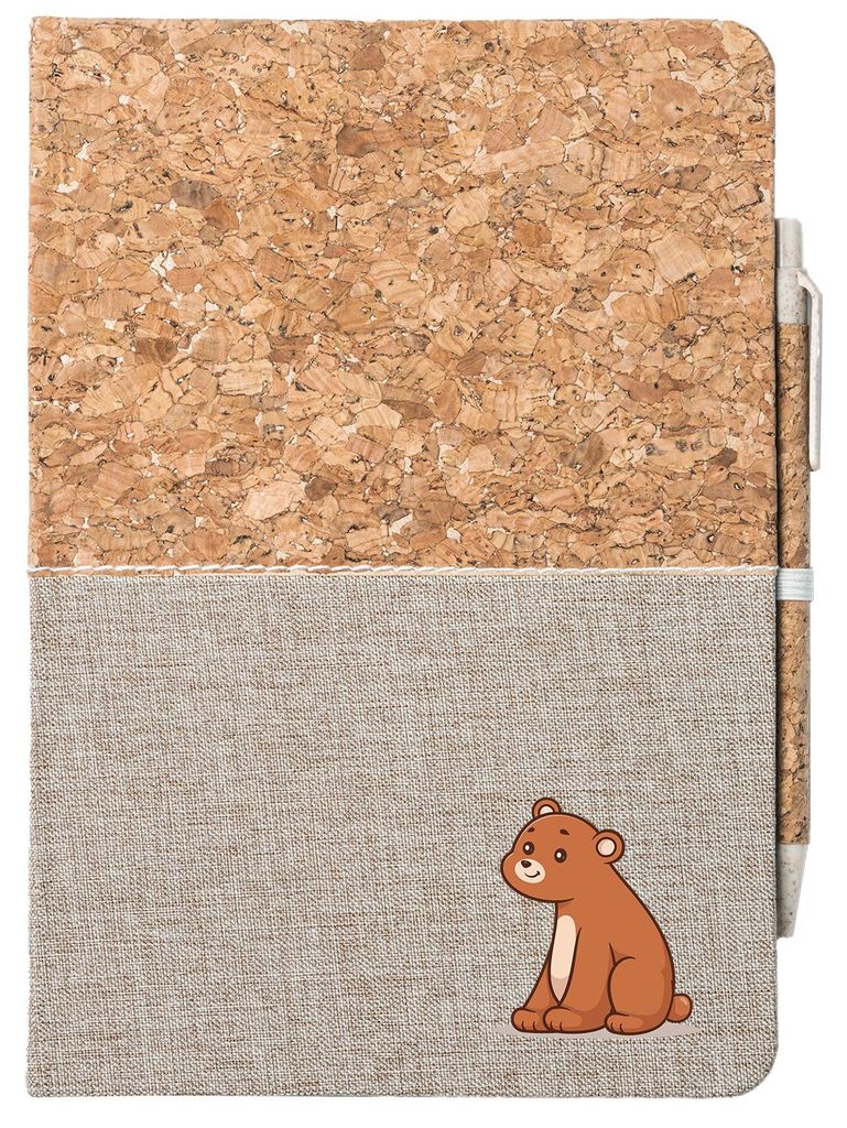 Huuraa Notizbuch A5 Bär Comic 80 Blatt inkl. Kugelschreiber Tagebuch Geschenkidee