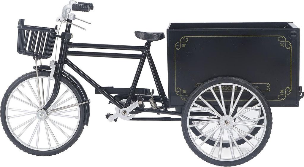 Vintage Dreirad Finger Fahrrad Modell Legierung Regal Zubehör Home Decor Ornament Fahrrad Schwarz