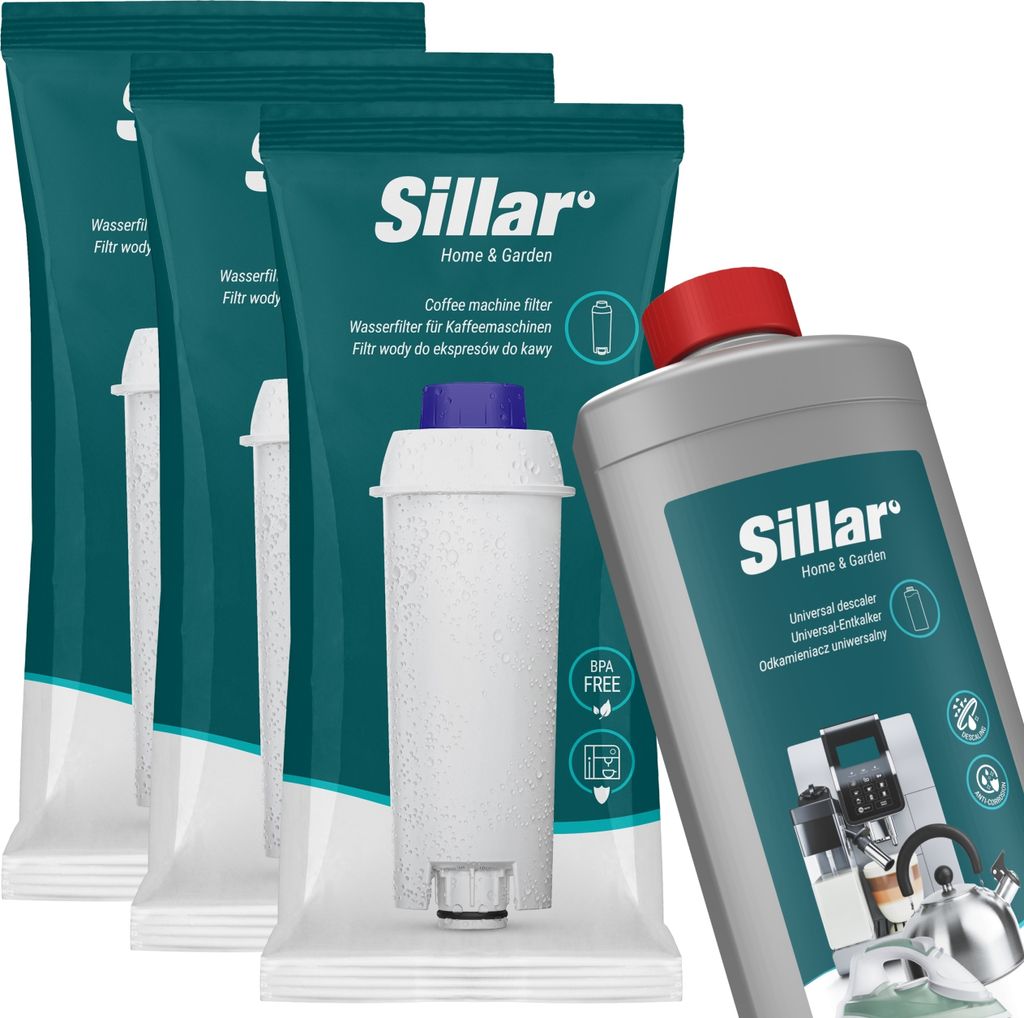 Sada pro údržbu kávovarů Sillar – 3 vodní filtry + 1 l Obrázek produktu 