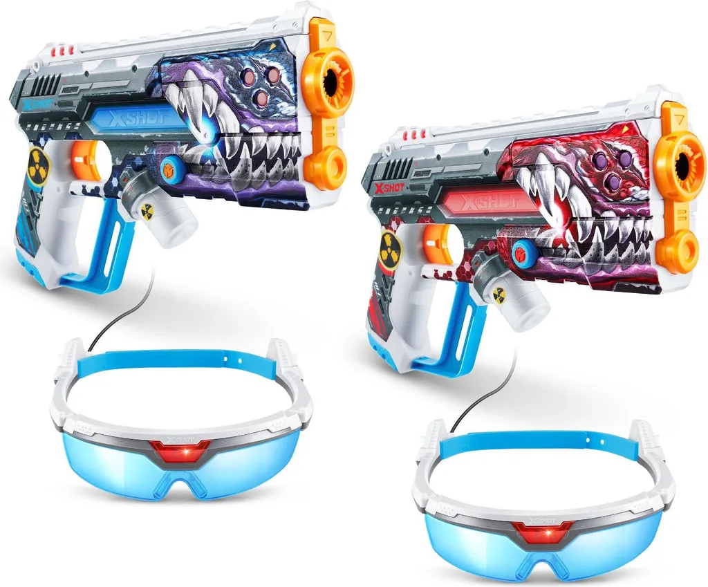 XSHOT Skins Laser 360° ZURU : Pack de 2 Blasters avec Casques Infrarouges - 2