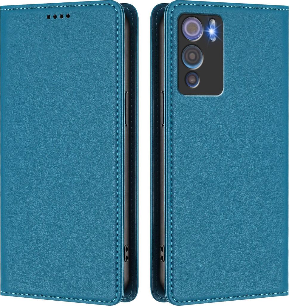 Handyhülle für Doogee N60 Pro, Kunstleder Klapphülle Stoßfeste Magnetische Hülle mit Ständer Blau