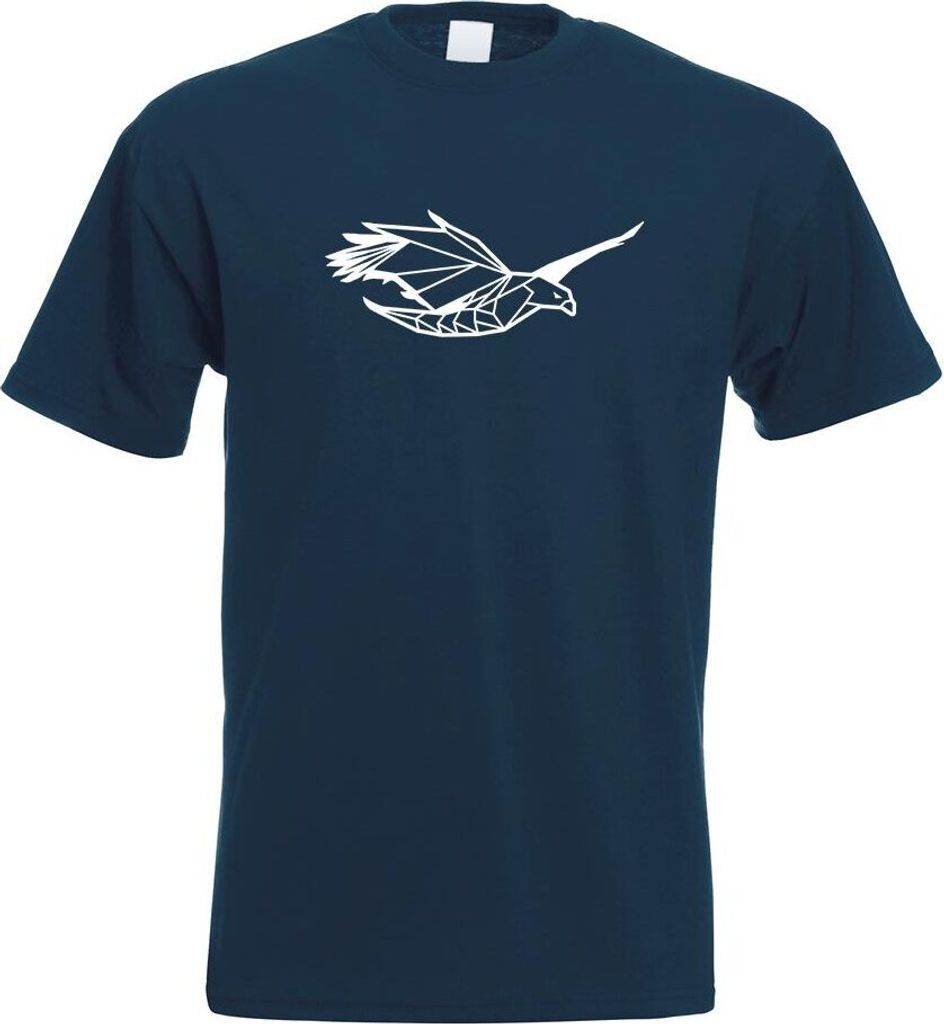 Kiwistar - T-Shirt - Navy - Adler Raubvogel Polygon Motiv Bedruckt Funshirt Design Print - mit Motiv Bedruckt - Funshirt Design - Sport - Freizeit ...