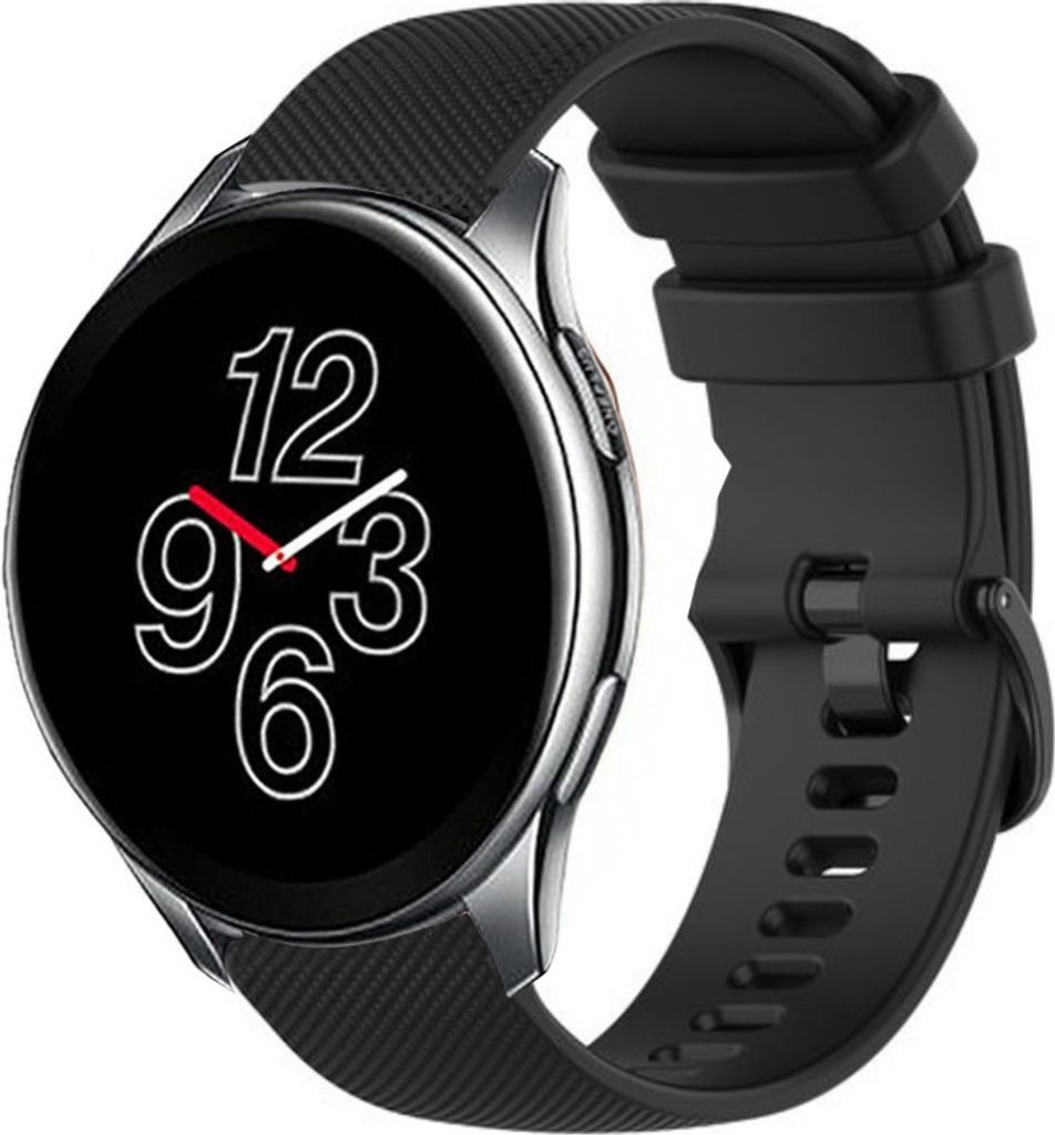 Strap-it OnePlus Watch Luxus-Silikonarmband (Schwarz)