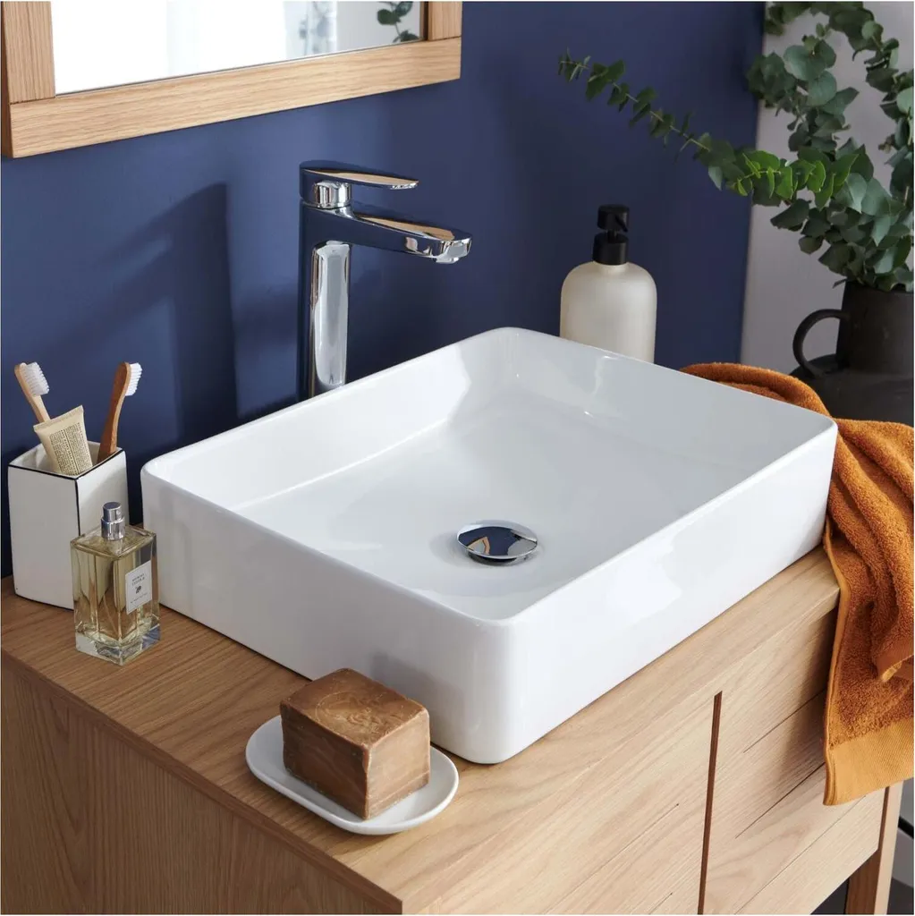Lavabo di Lusso ROMY 47x36 in Ceramica | Purezza e Design per il Bagno